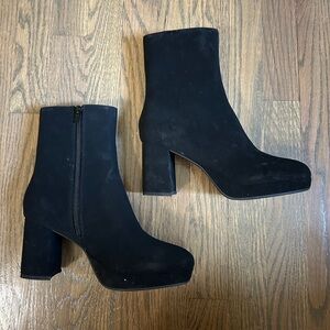 Chunky Black Heel Boots